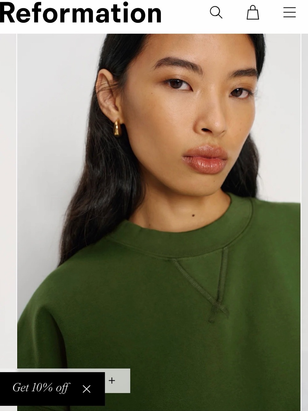 Reformation Grace Cropped Vintage Oversized Crewneck Sweatshirt - size small - Picture 3 of 8